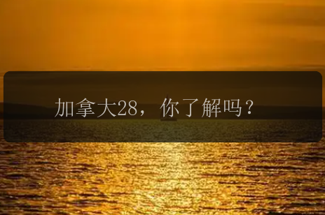 加拿大28，你了解吗？